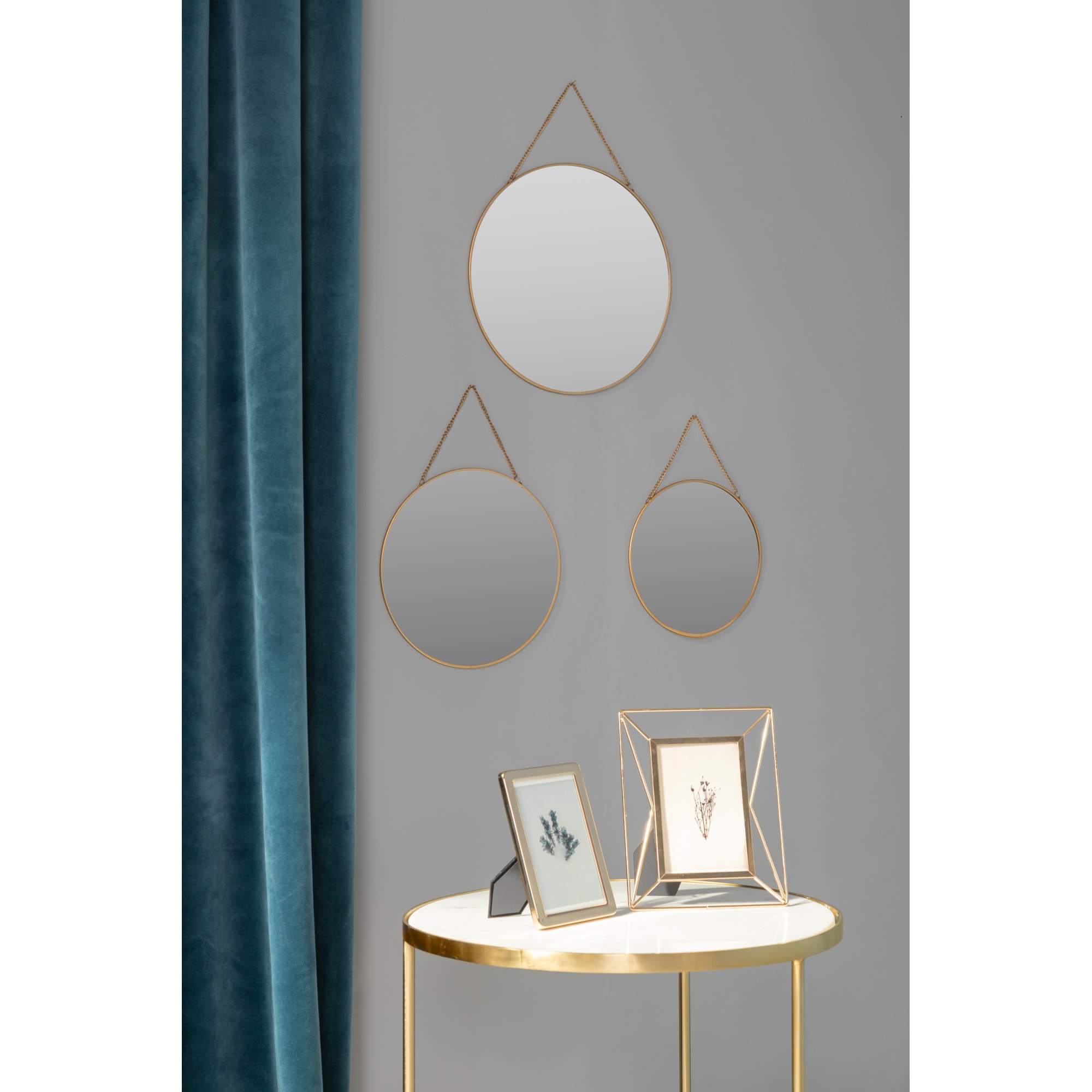 82471857 Зеркало декоративное круглое цвет золотой 3 шт Santreyd  - Вид №3