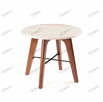 Mambo Unlimited Ideas Круглый журнальный столик из мрамора Flex sun-id-1451370