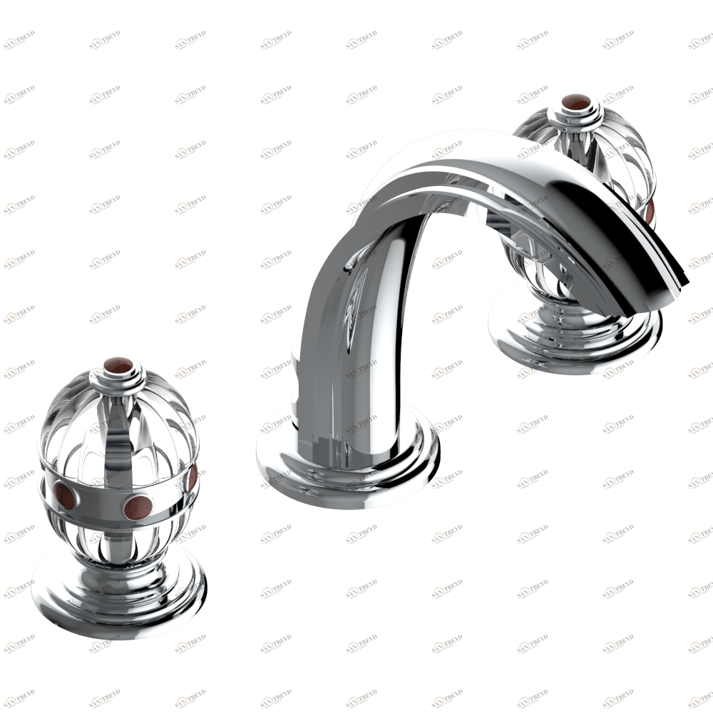 A1L-2151 НЕ РЕКОМЕНДУЕТСЯ ИСПОЛЬЗОВАТЬ смеситель на 3 отверстия с донным клапаном Thg-paris Amboise с красной яшмой Хром A1L 2151 A02 CAT.A