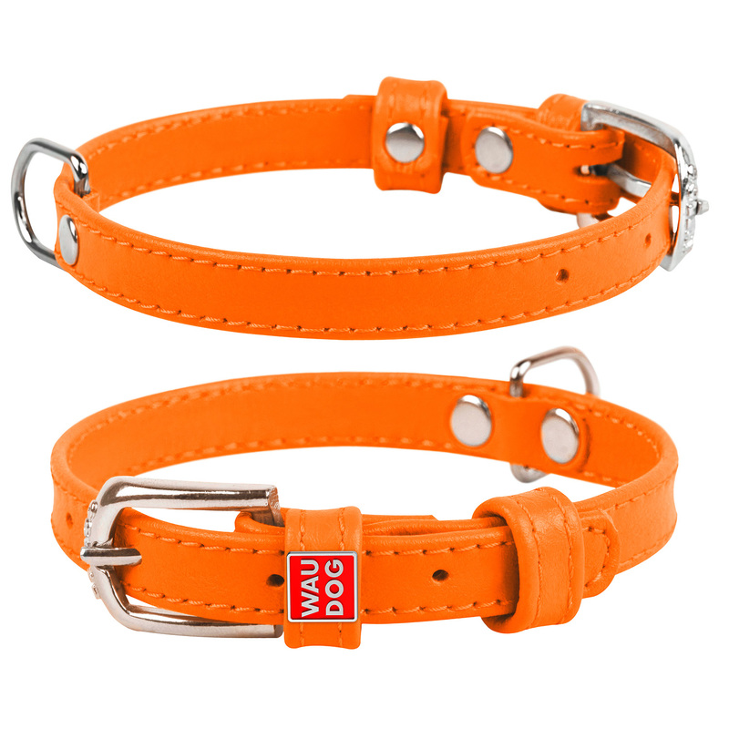 ПР0053779 Ошейник для собак Waudog Glamour без украшений (ширина 25мм, длина 38-49см) оранжевый COLLAR  - Вид №1