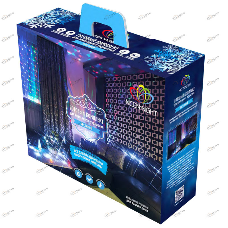 Новогодний набор для украшения "Синяя гостиная" 6 предметов SUPERNW ГИРЛЯНДЫ, ГИРЛЯНДЫ И ОСВЕЩЕНИЕ 099195 Синий 