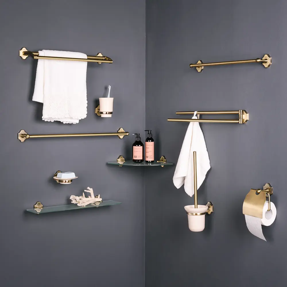 Держатель для полотенец Wess Sacramento двойной цвет латунь STLM-2139181 - Вид №4