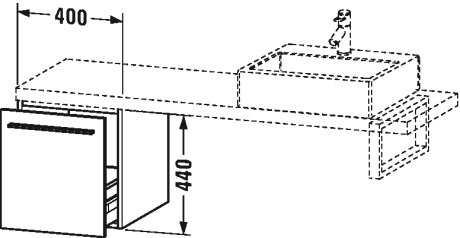 XL542105151 Шкафчик для компактной консоли X-Large #XL5421 400 x 478 мм Сосна коричневая, декор Duravit - Вид №1