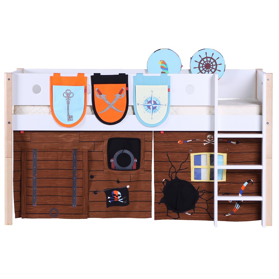 Кровать Flexa White с лестницей, 190 см, белая лакированная 801730895 - Вид №9