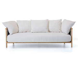 3-местный плетеный ТИК и веревочный садовый диван