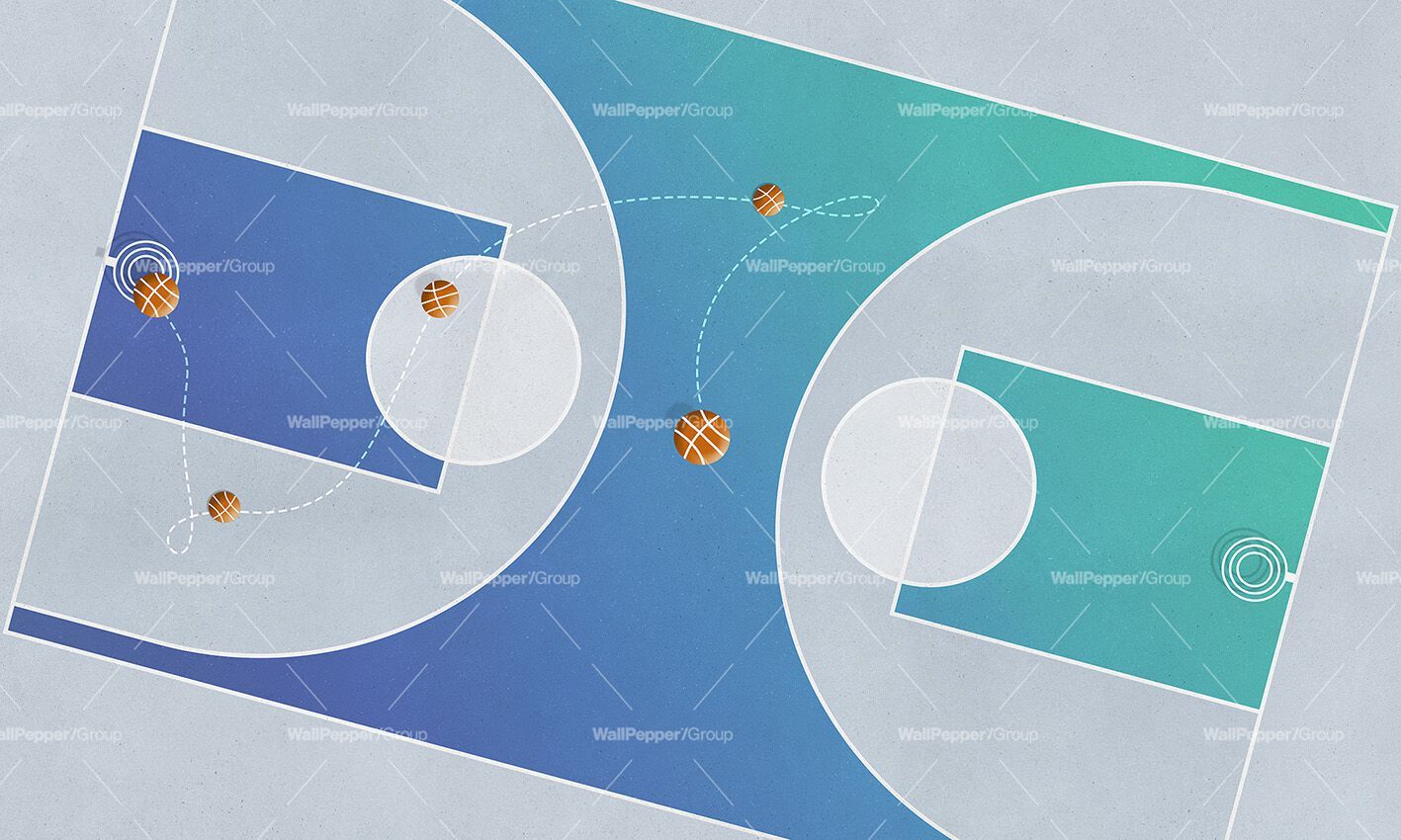 Carta da parati PVC free, eco-friendly, lavabile WallPepper BASKETBALL BALLET ARCH-00110474 - Вид №2