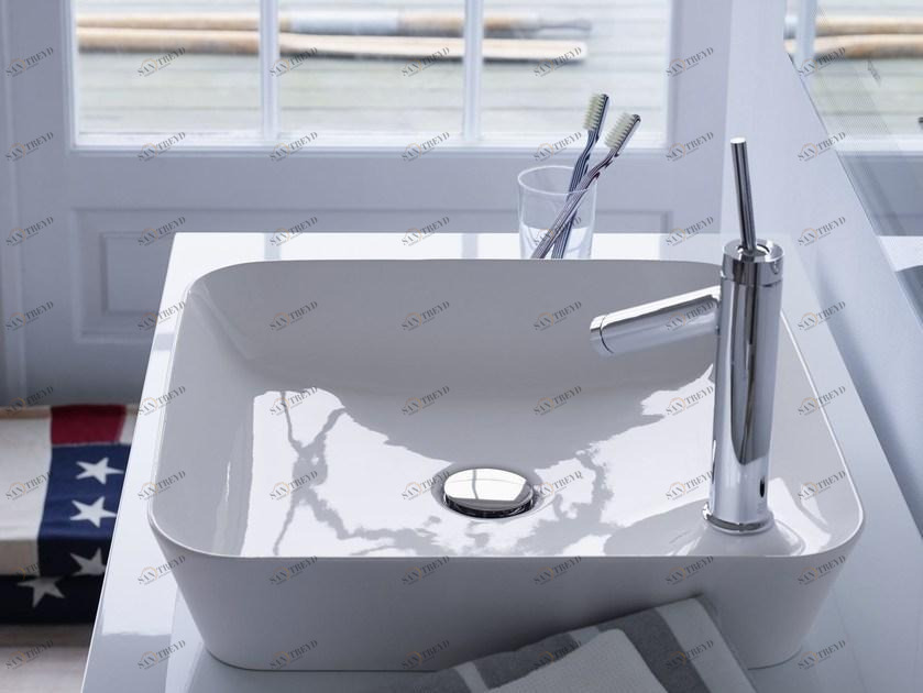 234046 Подвесная раковина настенная овальная Duravit Cape Cod белая