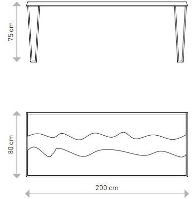 PROTEK® Прямоугольный стол из дуба и смолы Legno e resina sun-id-1393631 - Вид №2