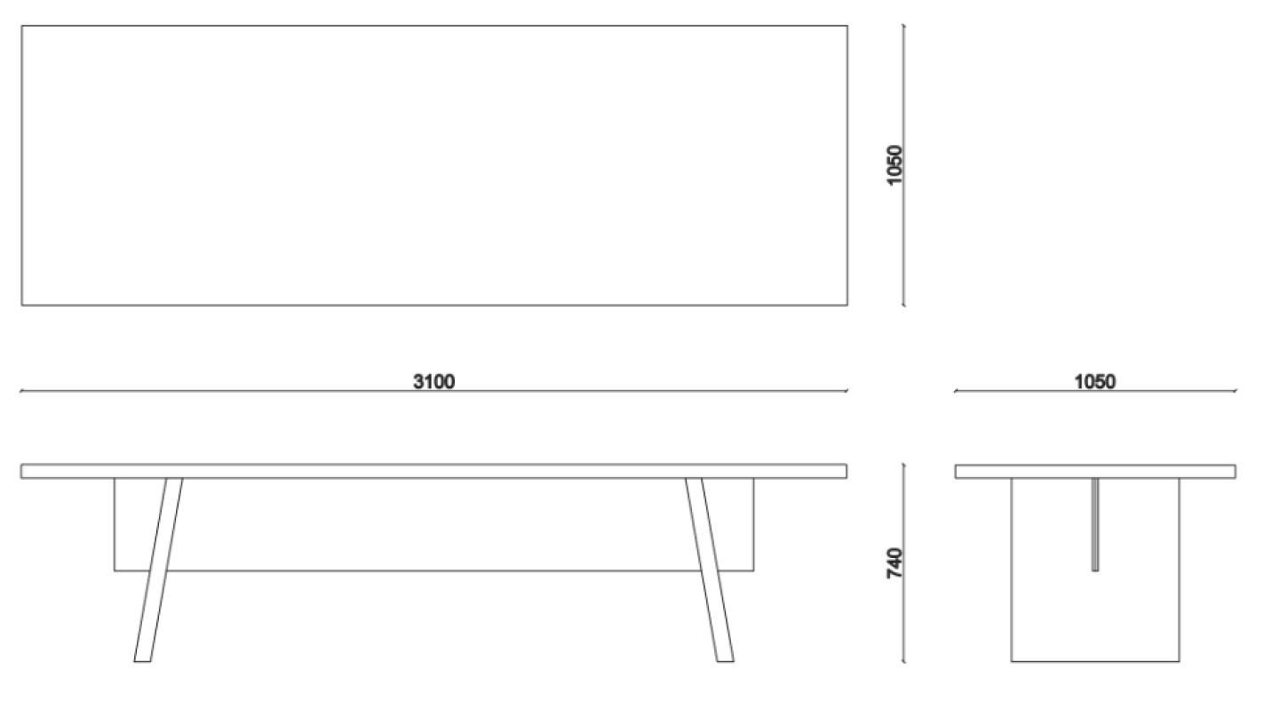Прямоугольный стол из грецкого ореха Falsasquadra Альберико ARCH-00119949 - Вид №3