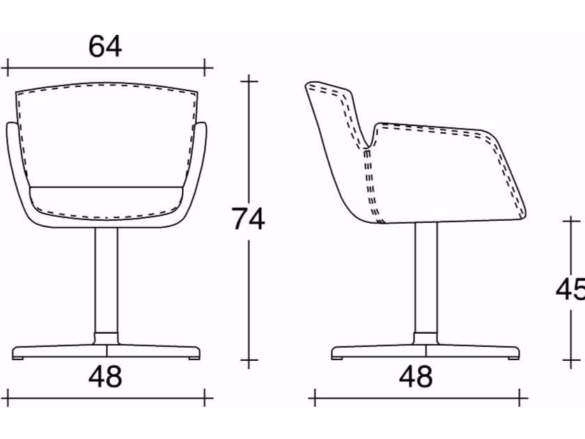 Кожаный спицевый стул с подлокотниками для залов ожидания TALIN Nubia ARCH-00077186 - Вид №2