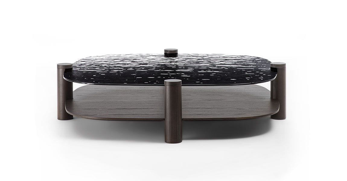 Низкий журнальный столик из дерева и стекла Frigerio PAVOS ARCH-00140087 - Вид №1