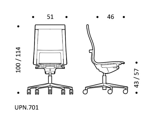 5-спицевое вращающееся сетчатое офисное кресло с колесами ICF стул ARCH-00038880 - Вид №5