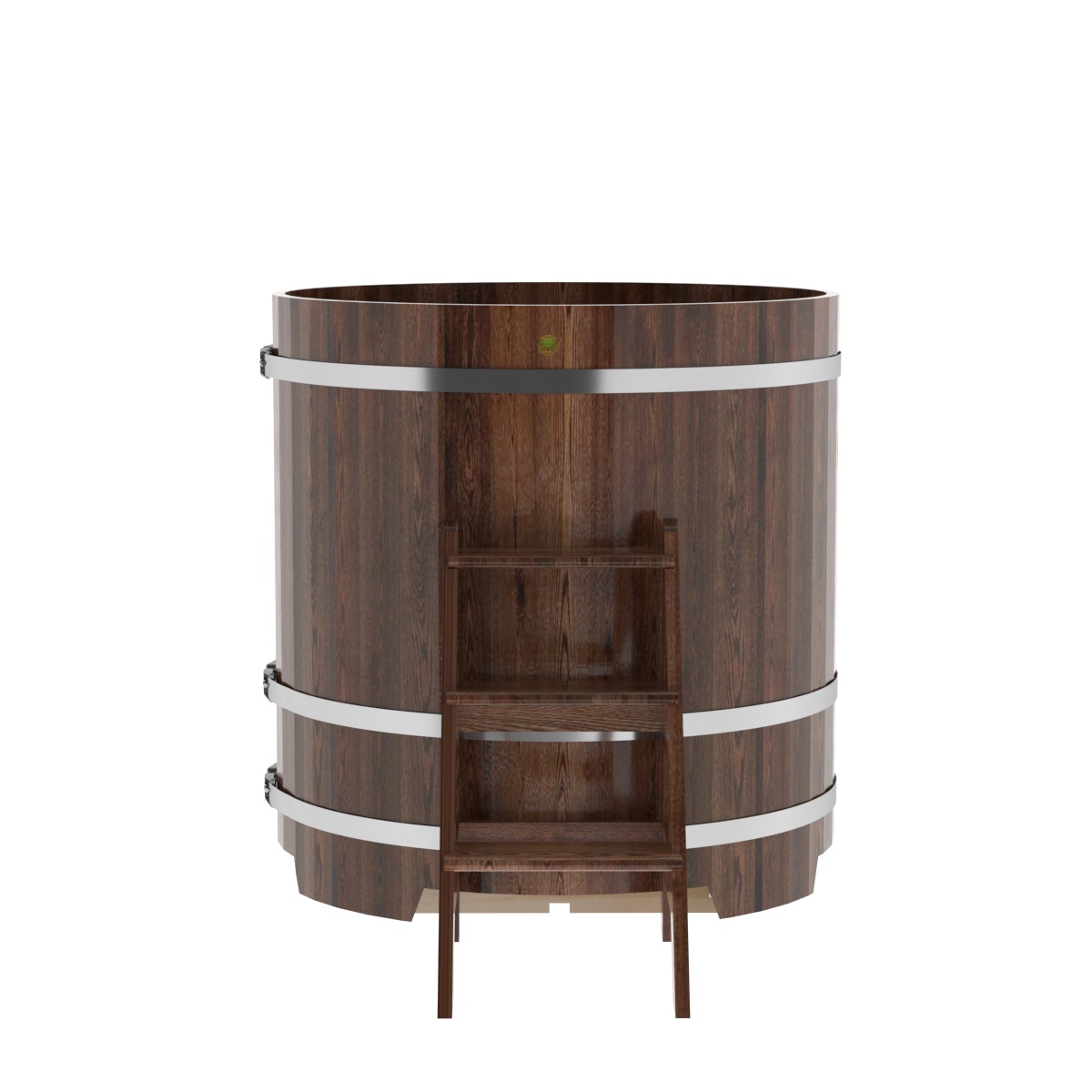 1199 Купель круглая из лиственницы d=1,17х1,2 морёная премиум Alyarus  - Вид №3