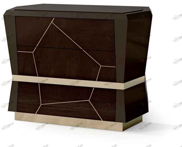 Carpanese Home Прямоугольная тумбочка с ящиками Contemporary 7542