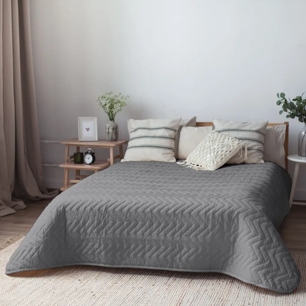 Покрывало Нью 200x240 см микрофибра цвет серый 86447373 STLM-2052989 SEASONS  - Вид №5