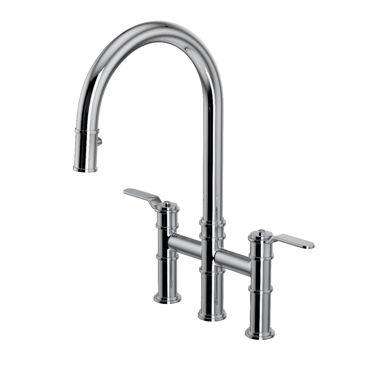 4549HS Мостовой миксер Armstrong с ополаскивателем при ополаскивании и гладкой ручкой Traditional Perrinandrowe - Вид №3