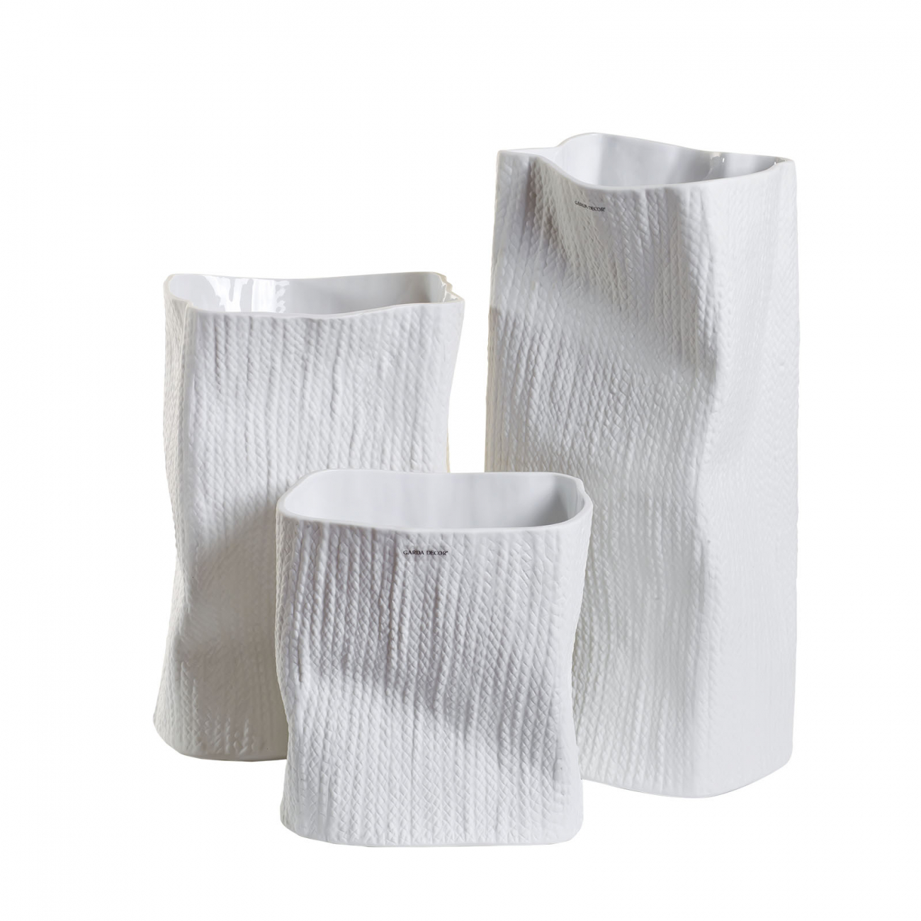 Ваза керамическая Pack 18*15*31 GARDA DECOR - 033920 Белый  - Вид №1