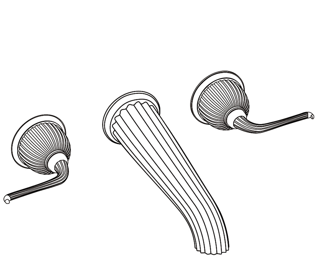 C67-3303 C67-3303 Смеситель для ванны настенный на 3 отверстия CUPOLA Cristal & Bronze COUPOLE  - Вид №1