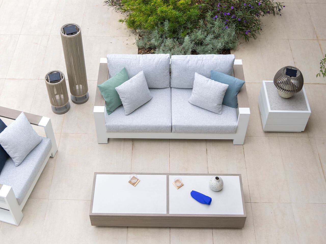 2-местный тканевый садовый диван Les Jardins® ранчо ARCH-00062602 - Вид №1