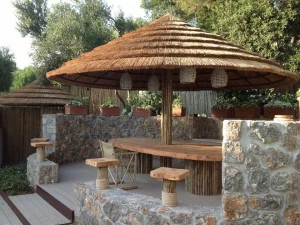 AFRICA STYLE Круглый макси-зонт в трости натуральной головы Greneer outdoor Kbr500_c