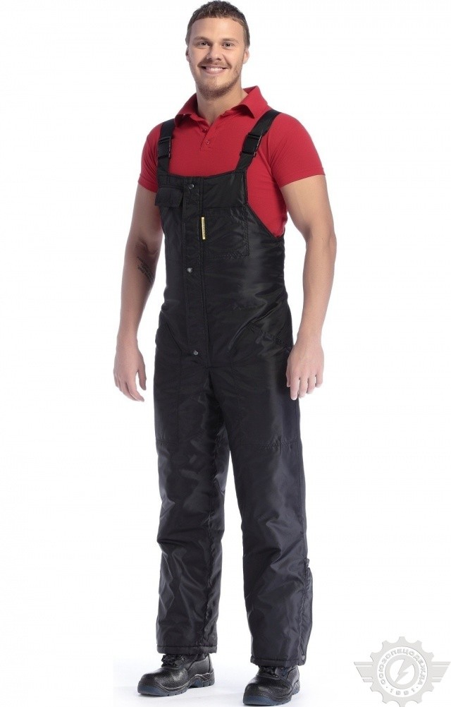 65025 Полукомбинезон зимний влагозащитный черный  Зимняя спецодежда  размер 60-62/170-176  - Вид №2