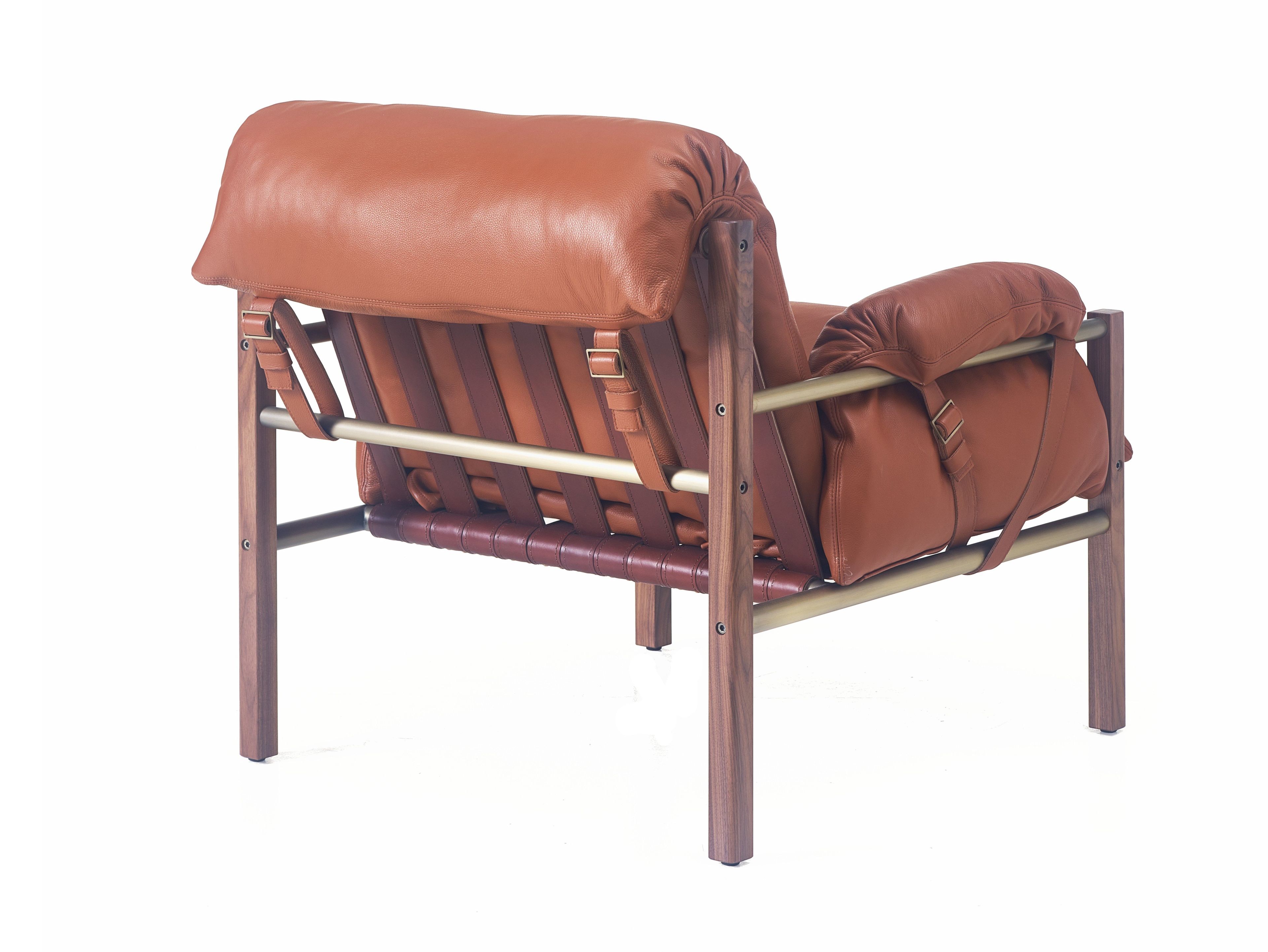 Кожаное клубное кресло с подлокотниками BassamFellows Слинг ARCH-00103401 - Вид №3