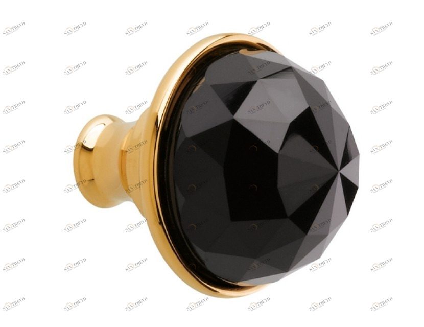 0Z5741.BN0.00 Ручка корпуса диаметром 30 мм с черным кристаллом Swarovski Золото 24К Mestre 