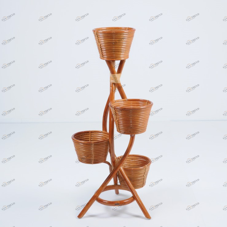 Цветочница круглая с 4 подставками 101х50 см коньяк Calamus Rotan VINOTTI  00-3885414 Коричневый 