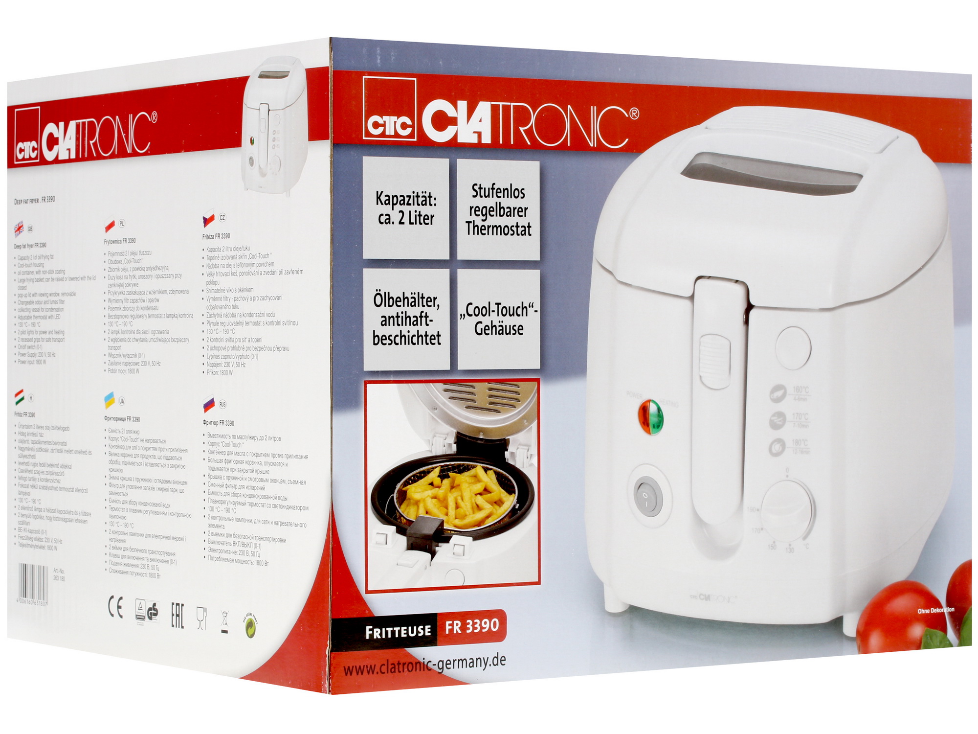 1122171 Фритюрница Clatronic FR 3390 weis 2L белый STDN-0050320 - Вид №8