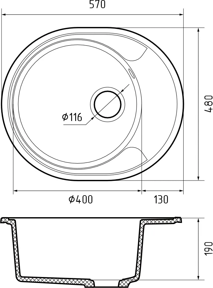 Кухонная мойка Кварц URBAN S401 GranFest 857L-S401 - Вид №1
