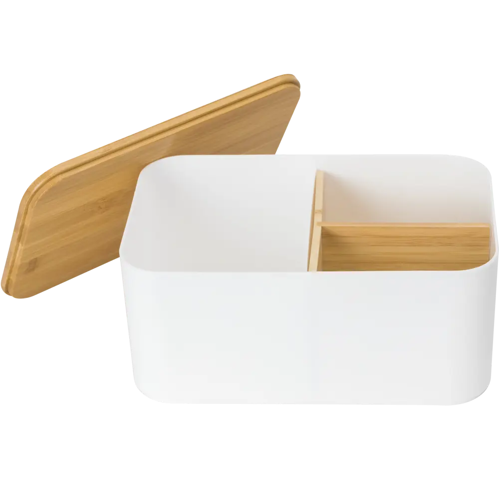 Прозрачная корзина для хранения SENSEA Bamboo с пробковой крышкой 82754670 STLM-0035523 - Вид №1