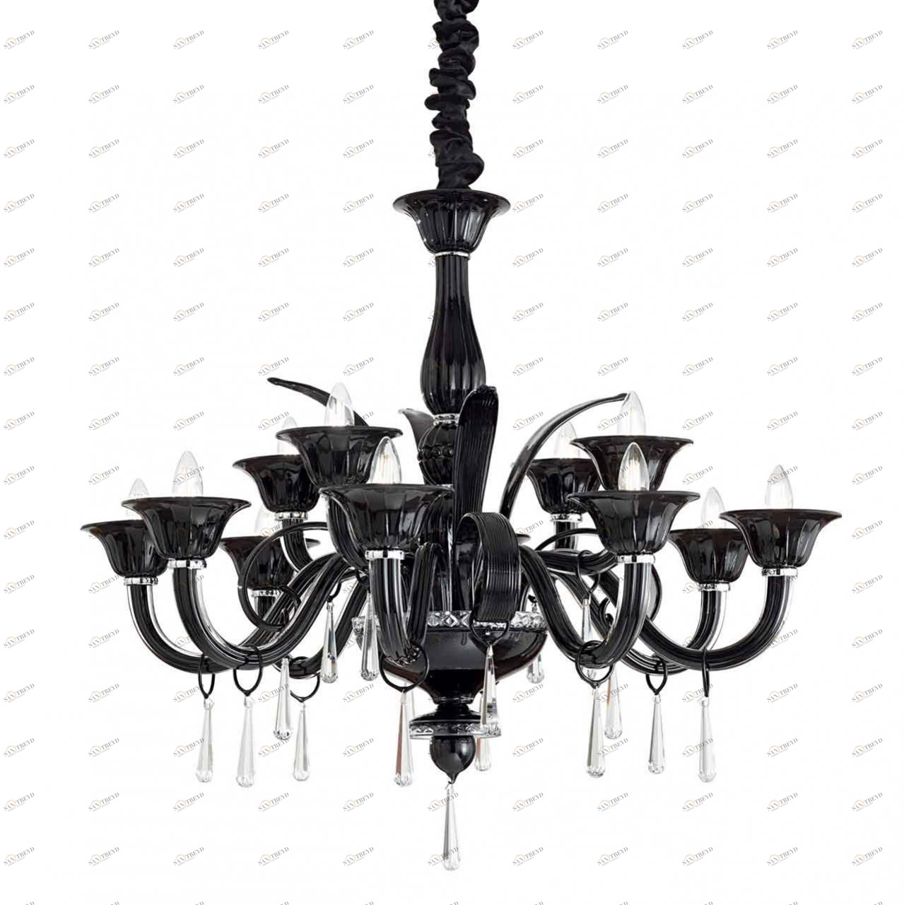 Подвесная люстра Ideal Lux Renoir SP12 Nero IDEAL LUX ДИЗАЙНЕРСКИЕ, RENOIR 313633 Черный 