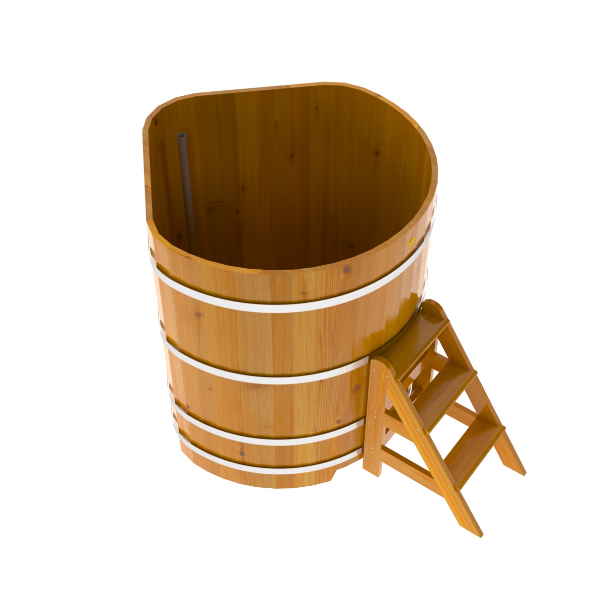 2316 Купель угловая из лиственницы Рустик 1,19х1,19х1,4 натуральная Alyarus  - Вид №2