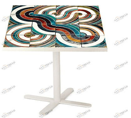 Mambo Unlimited Ideas Квадратный керамический стол с основанием 4 звезды Caldas sun-id-1502787