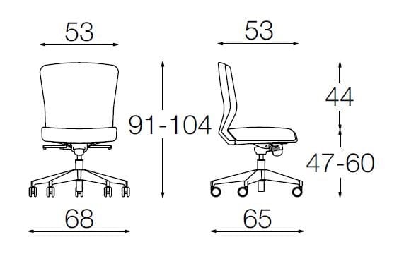 Офисное кресло с регулируемой высотой и кожаными колесами с 5 спицами Diemme Halfpipe ARCH-00084085 - Вид №3