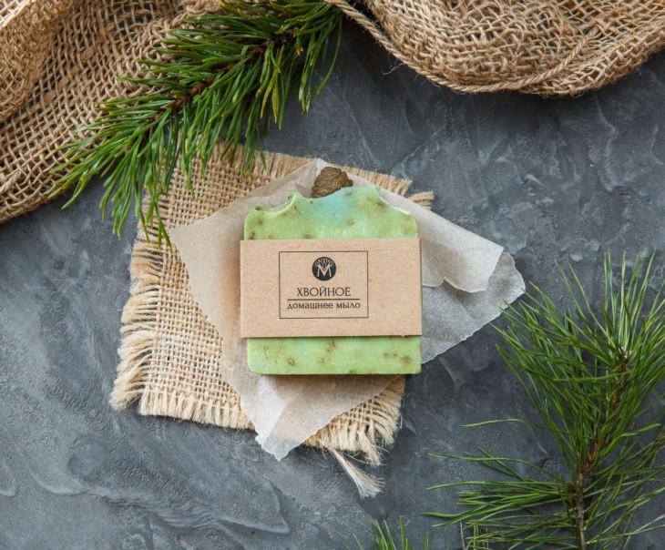 3764 Мыло ручной работы "Хвойное" Вкусляндия 