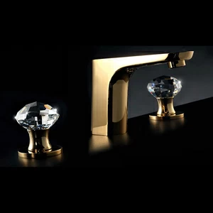 Смеситель на 3 отверстия для раковины с клапаном клик-клак 71.075G MAIER ROCK