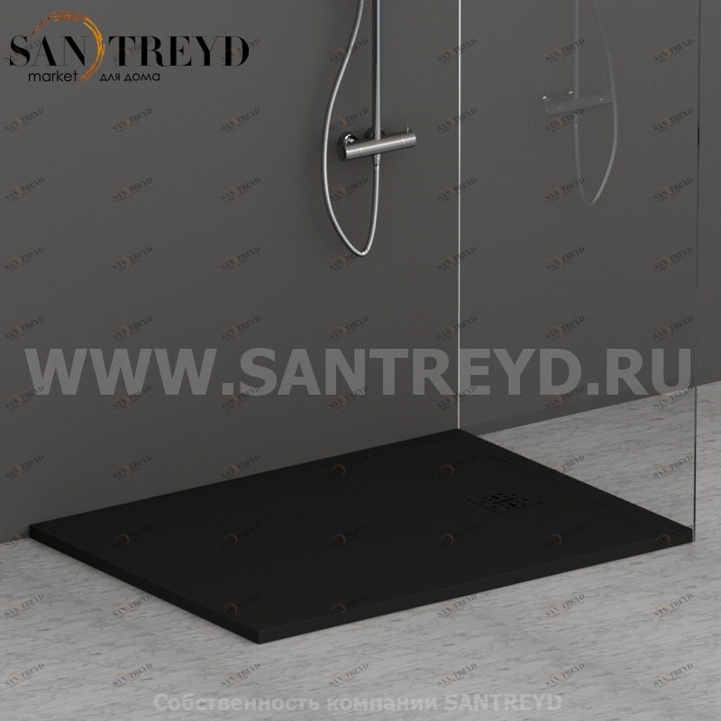 DP12090504 Душевой поддон 120х90 см цвет Черный бархат Globo DOCCIAPIETRA Италия Ceramica Globo