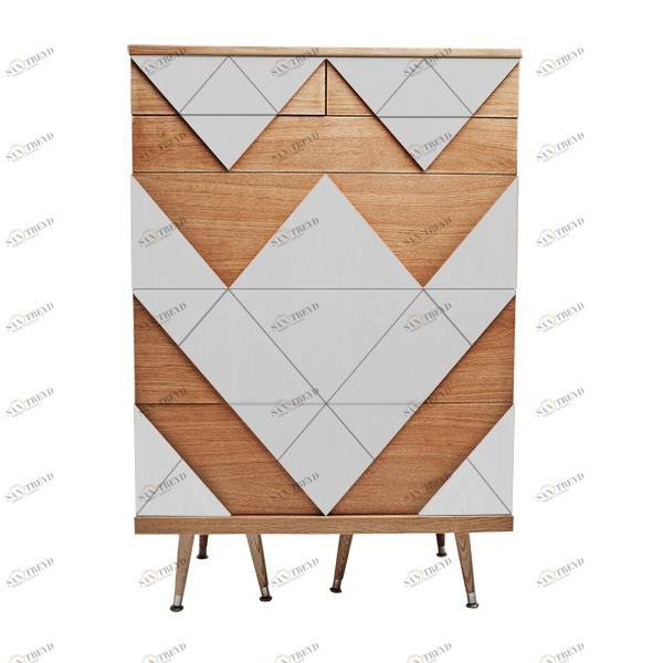 Комод с рисунком светло-серый Big Woo WOODI  00-3965899 Бежевый;серый 