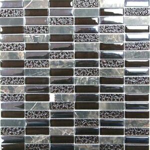 Super Line (brown) стекло+камень 300х300