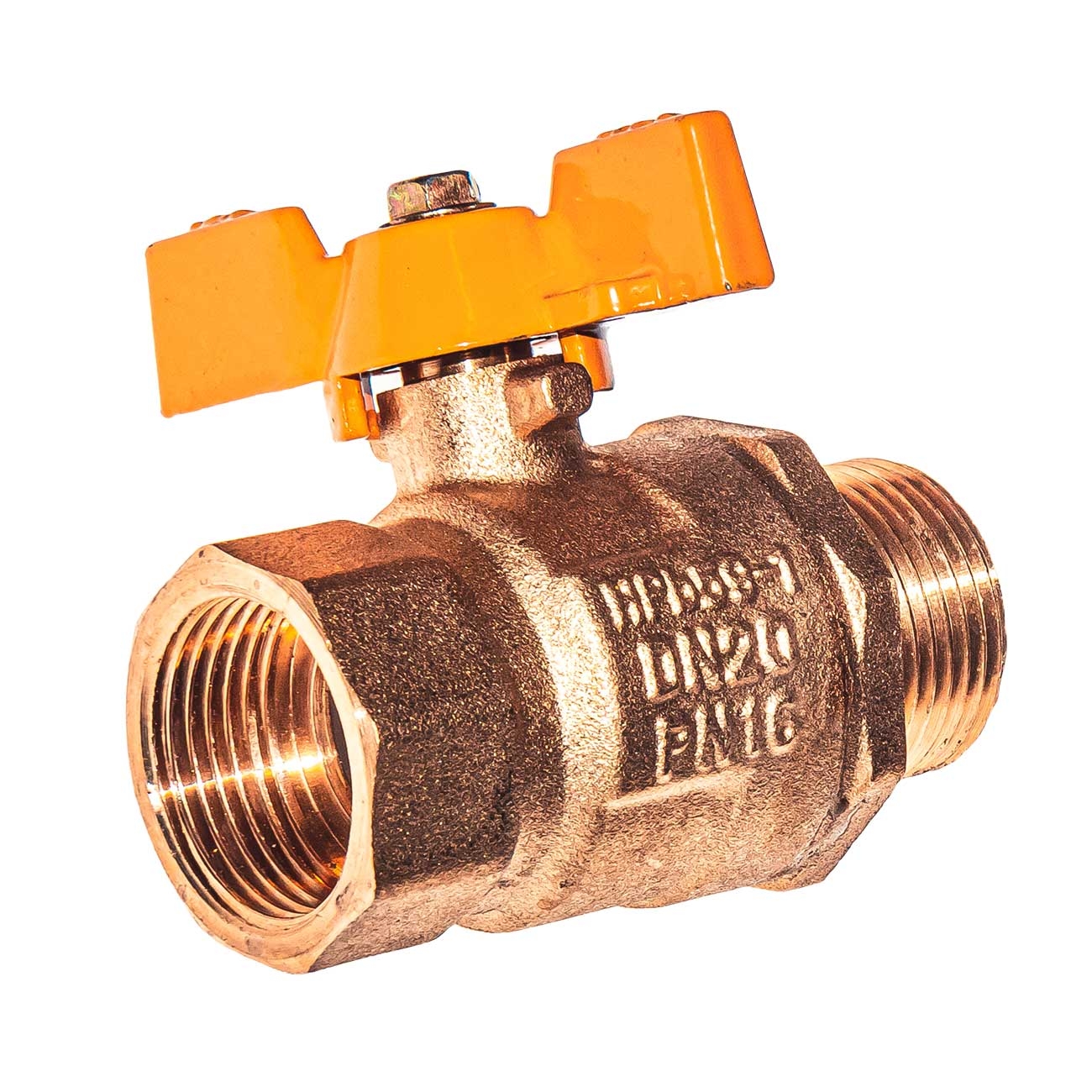 21009 Кран шаровой под газ в/н 3/4" бабочка, медь LAB.Space  - Вид №1