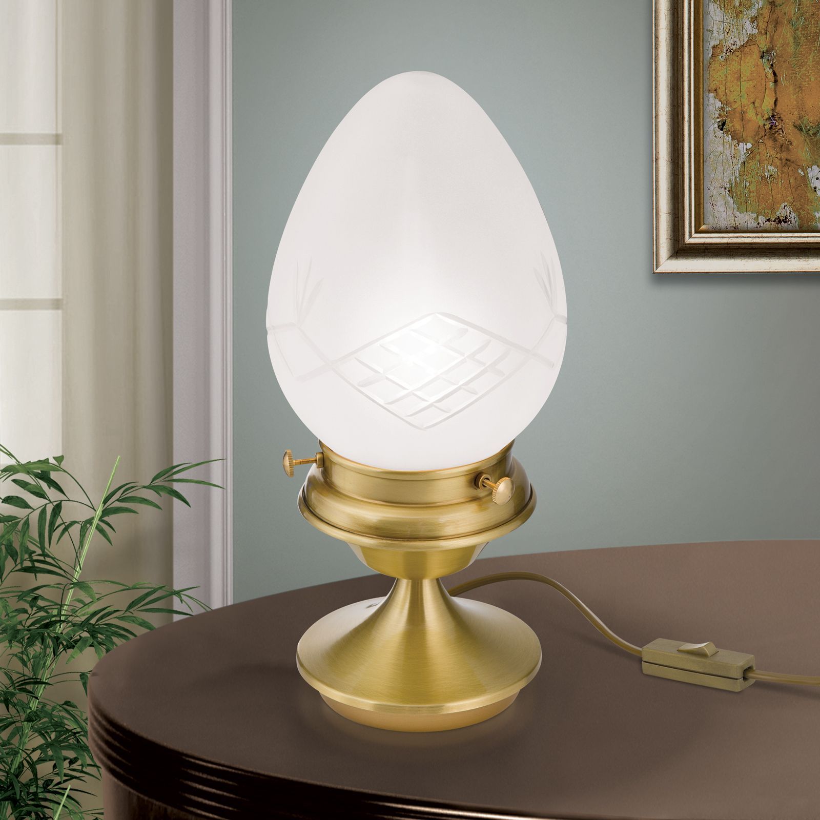 Латунная и стеклянная настольная лампа Orion Будапешт ARCH-00076701 - Вид №1