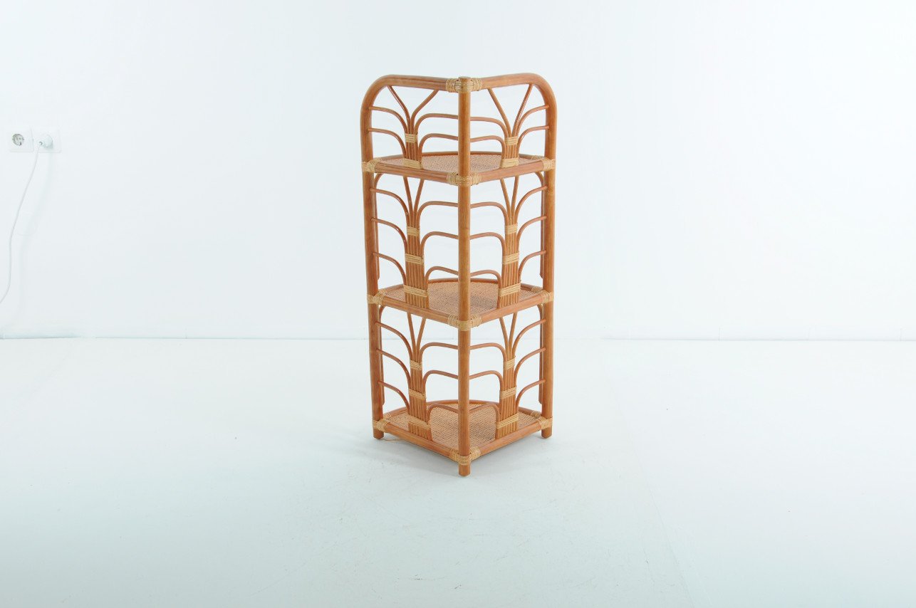 Этажерка угловая с 3 полками коньяк Calamus Rotan VINOTTI  00-3885323 Коричневый  - Вид №2