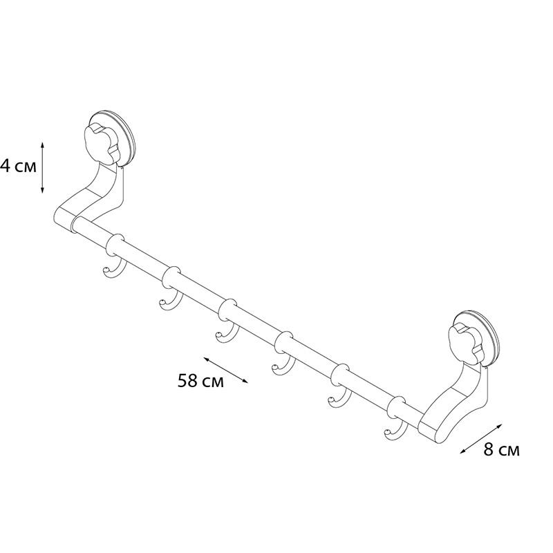 Полотенцедержатель трубчатый 55 см Grampus ПЛАСТИК GR7077 - Вид №2