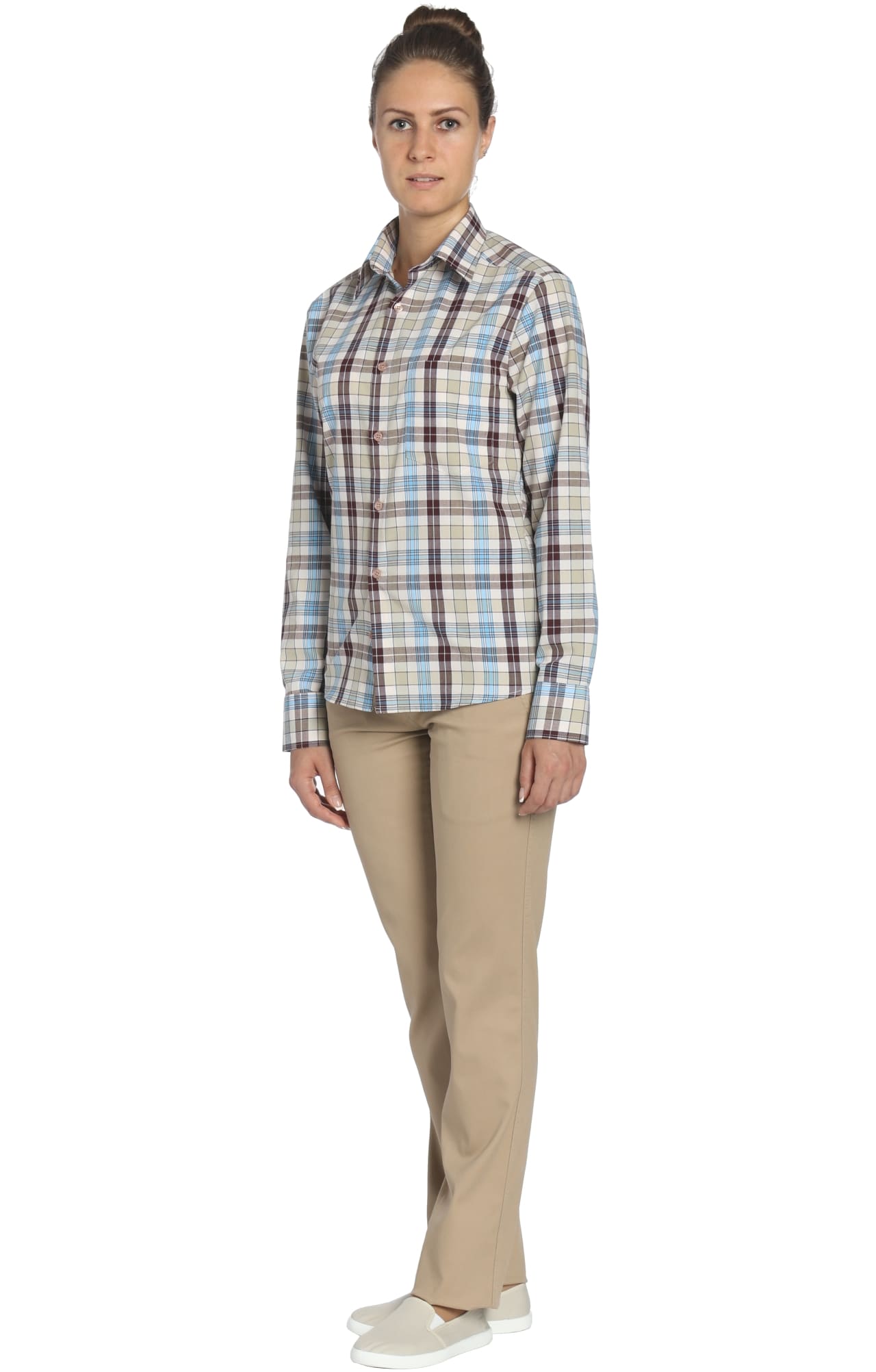 67819 Рубашка в клетку plaid beige (шотландка бежевая) HIPSTER  Толстовки, рубашки, футболки, тенниски  размер 54 (108)  - Вид №4