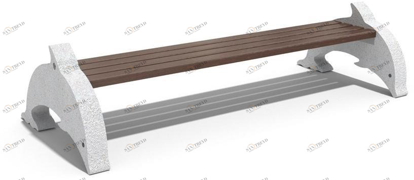 ENCHO ENCHEV - ETE Скамейка из бетона и дерева без спинки  8 