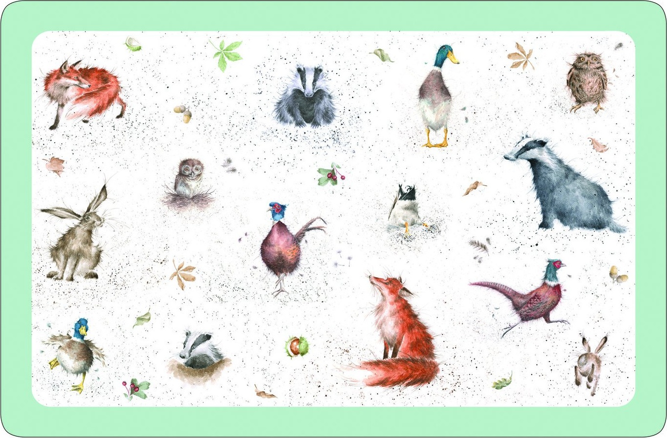 10643085 Pimpernel Набор из 12 подставок под горячее Pimpernel "Забавная фауна.Животные" 44х29см Стекло 