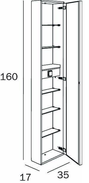 Модуль с полками, держатель для фена, распашная дверь INDA® My secret ARCH-00079734 - Вид №5