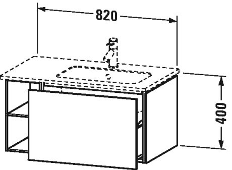 LC619205151 L-Cube Тумбочка подвесная Сосна коричневая, декор Duravit - Вид №1