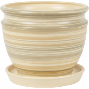 16141617 Горшок цветочный ø13.1 h10.9 см v0.8 л керамика бежевый/серый Уют